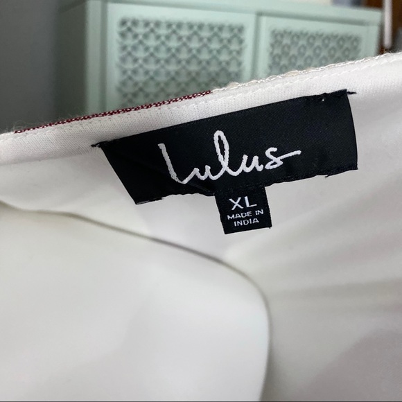 NWT Lulu’s Caleta Cream and Red Striped Wrap Dress - Picture 5 of 6